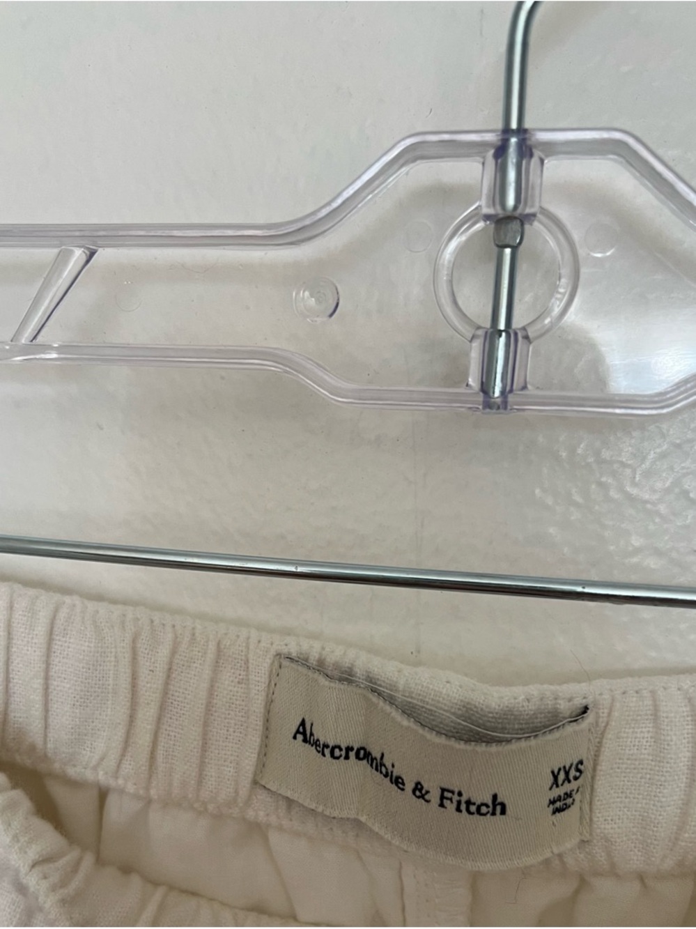 NWOT Abercrombie & Fitch A&F Linen-Blend Pull-On wide leg pant white XXS - Picture 7 of 9